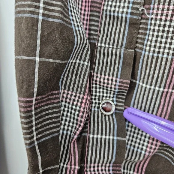 Roper Shirt Mens Medium Pearl Snap Western Plaid Long Sleeve‎ Rodeo - Picture 3 of 10